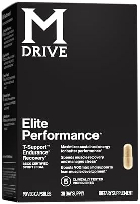 Mdrive Elite Testosterone Booster & Performance Support for Men, 90ct | Supports Immune Health, Energy, VO2Max, Recovery, Stress Relief, Lean Muscle, KSM-66 Ashwagandha, DIM, Fenugreek