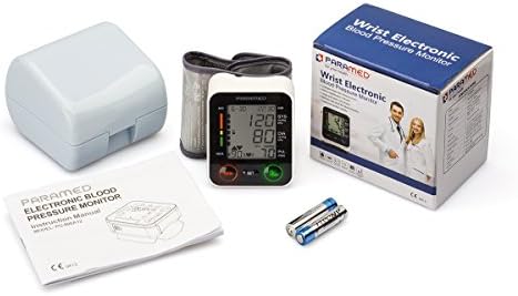 PARAMED Automatic Wrist Blood Pressure Monitor: Blood-Pressure Kit of Bp Cuff + 2AAA and Carrying case - Irregular Heartbeat Detector & 90 Readings