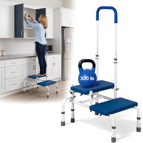 Step Stool with Handle for Elderly, Bed Step Stools for Seniors WithHandles