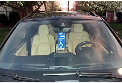 Mirortag™ Holder with Hook & Charm Options- Handicap Placard Holder. Easily Protect