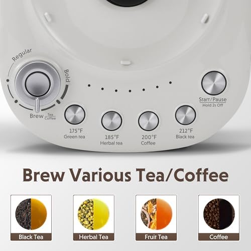 BUYDEEM K2423 Tea Maker, 5 Temperature Settings, Removable Infuser, 1.2L
