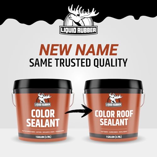 Liquid Rubber Color Roof Sealant - Flat & Metal, White, 1 Gallon | Elastomeric Roof Coating - Waterproof, UV-Stable & Flexible - Compatible with Low-Slope Roofs, Resists Cracking & Chipping