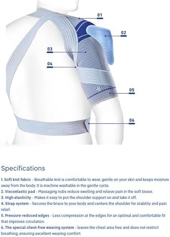 Bauerfeind - OmoTrain - Shoulder Support - Breathable Knit Shoulder Brace for Pain Relief for Injured or Strained Shoulders, Helps Maintain Natural Movement
