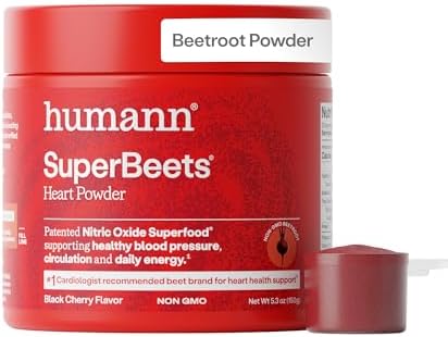 HumanN SuperBeets Beet Root Powder - Non-GMO Beetroot Superfood - Nitric Oxide Supplement for Heart Health, Circulation & Blood Pressure Support - Black Cherry, 30 Servings