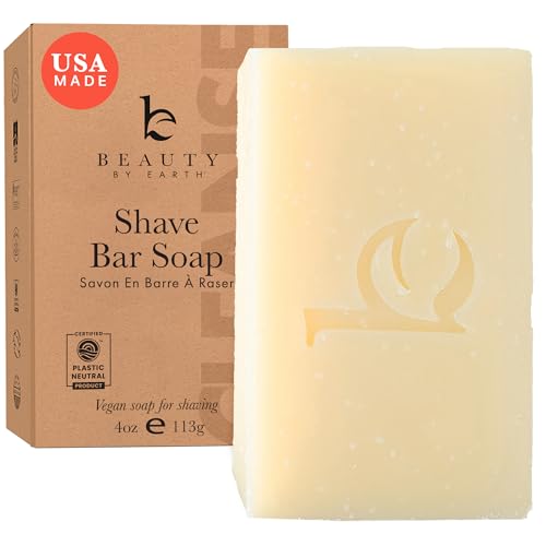 Bar Soap for Shaving - USA Made with Organic & Natural Ingredients | Shave Bar for Women, Vegan Soap with Shea Butter & Coconut Oil