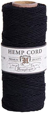 Hemptique 100% Hemp Cord Spool - 62.5 Meter Hemp String - Made with Love - No. 20 ~ 1mm Cord Thread for Jewelry Making, Macrame, Scrapbooking, DIY