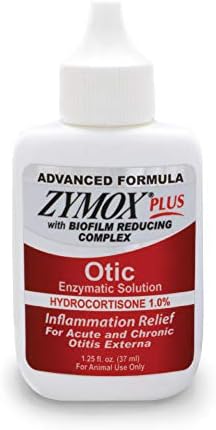 Zymox Advanced Formula Otic Plus Enzymatic Ear Solution for Dogs and Cats | with 1% Hydrocortisone, 1.25oz