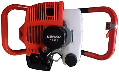 52CC Auger Post Hole Digger 2-Stroke Gas Powered Earth Auger Digger 1700W Gasoline Garden Fence Plant Soil Digging Tool with 3pcs Drill Bit Set and