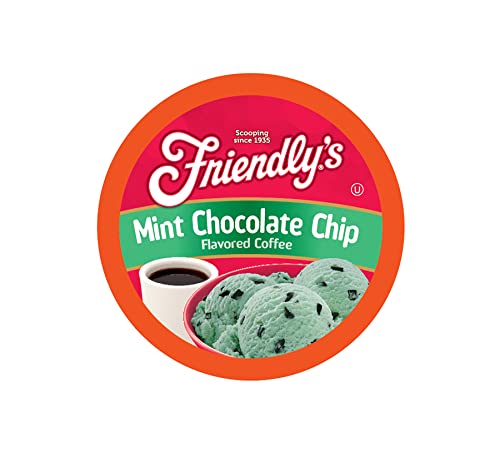 friendly's Flavored Ice Cream Coffee Pods, Compatible with Keurig K Cup Brewers (Mint Chocolate Chip, 12 Count)
