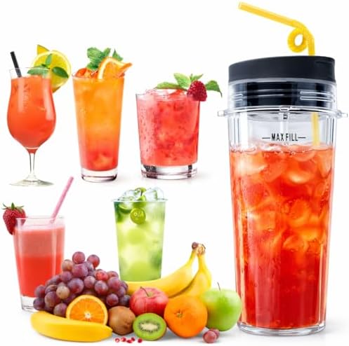 16oz Blender Cup Set Compatible with Ninja Replacement Parts