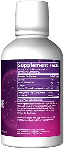 MRM Nutrition CoQ-10 L-Carnitine Liquid - for Women & Men - 32 Servings | Orange-Vanilla Flavored Energy and Antioxidant Formula