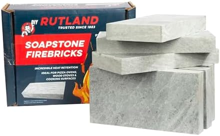 Rutland Fire Bricks, Properly Cured High Temperature FireBrick, USA-Made Residential Fire Clay Replacement for Wood Stove, Fireplace, & Pizza Oven, Size 9" x 4.5" x 1.25", 6-Pack, Tan
