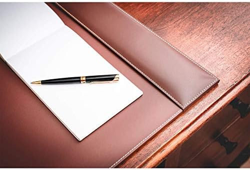 Dacasso Rustic Brown Desk Pad with Side-Rails, 25.5 by 17.25-Inch