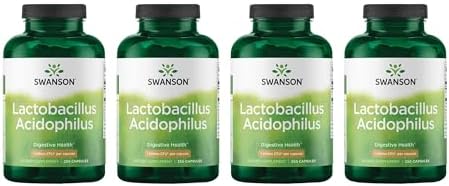 Swanson Lactobacillus Acidophilus Probiotic for Adults Seeking Daily Digestive and Bowel Health Support with 1 Billion CFU - Acid-Resistant (250 Capsules, 3 Pack)