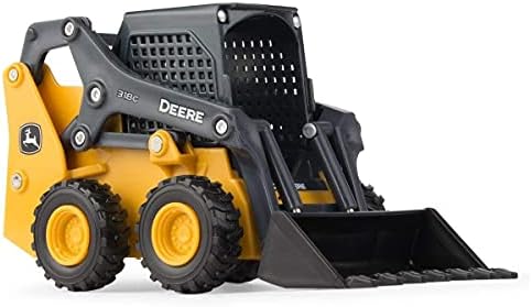 TOMY Big Farm John Deere 318G Skid Steer Toy - 1:32 Scale - Officially Licensed Farm and Construction Toys - Free Rolling Wheels and Realistic
