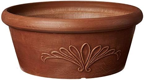 Arcadia Garden Products PSW TA25C Plastic/Stone/Wood Composite Bulb Pan – No Drainage Hole (Drillable), Planter Bowl for Succulents, Bonsai, Fairy Gardens, Herbs,10-Inch, Chocolate