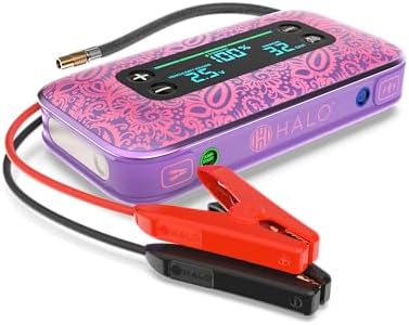 HALO BOLT AIR+ 1750A Jump Starter, AIR Compressor, Power Bank, Blue | 130 PSI air compressor, 59.9Wh power bank, large display, LED light. Jumps cars, SUVs & trucks