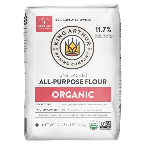 King Arthur 100% Organic All-Purpose Flour, Unbleached, 2 lb (Pack of 1) - Non-GMO Project Verified, No Preservatives