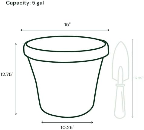Bloem Terra Pot Round Planter: 14" - Chocolate - Matte Finish, Durable Resin, Traditional Style Pot, for Indoor and Outdoor Use, Gardening