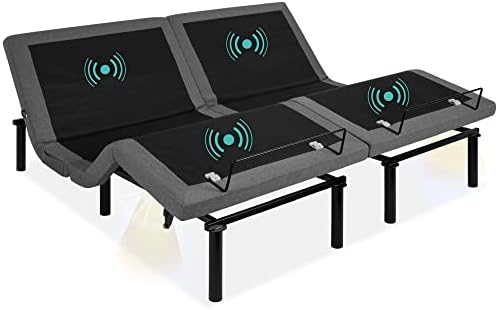 Best Choice Products Ergonomic Twin XL Size Adjustable Bed Frame, Electric Base w/Wireless Remote Control, Nightlight, Massager, 2 USB Ports