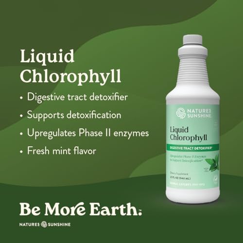 Nature's Sunshine Liquid Chlorophyll Extra Strength - Immunity Support, Detox & Cleanse, Chlorophyll Liquid Drops with Spearmint Oil, Natural Energy Boost, Internal Deodorant - 16 Fl Oz