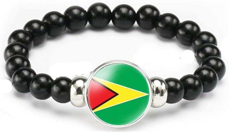 vmcoatdu National Flag Bracelet Elastic Rope Beaded Bracelet Support Your Country Travel Souvenir Gifts for Men Women