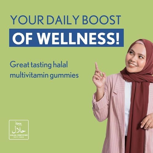 Noor Vitamins Halal Adult Multivitamin Gummy with Organic Fruit Blend for Men and Women; Non-GMO, Gluten Free, Gelatin Free Halal Vitamins - 90 Count