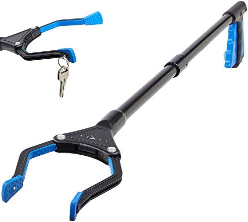 Grabber Reacher Tool, [Updated Version] Long 32” Steel Foldable Pick Up Stick with Strong Grip Magnetic Tip for Store Shelves