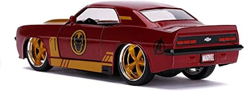 Jada Toys Marvel 1:32 1969 Chevy Camaro Iron Man Die-cast Car, Toys for Kids and Adults