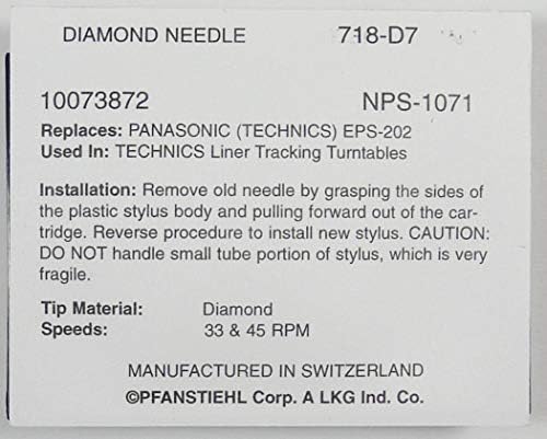 Phonograph Needle For Panasonic Technics EPS25CS EPS24CS SL5 SLBD22 P24 P28 SL-N5 SL-N15 AT3482P SL-V5 & Others
