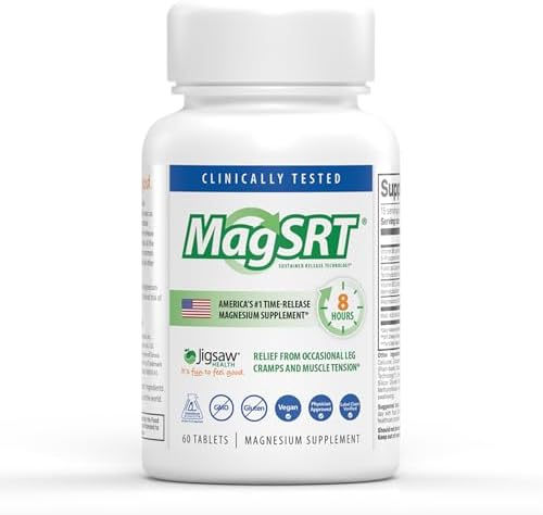 Jigsaw Health MagSRT | Magnesium Supplement with Vitamin B6, Folate & B12 | 240 Tablets | 60 Servings