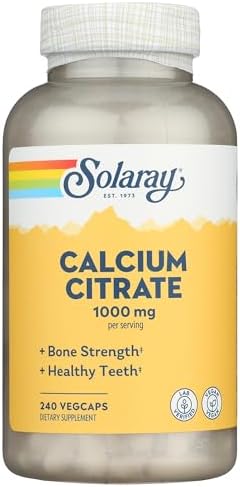 Solaray Calcium Citrate, 240 Caps, 0.75 Bottle