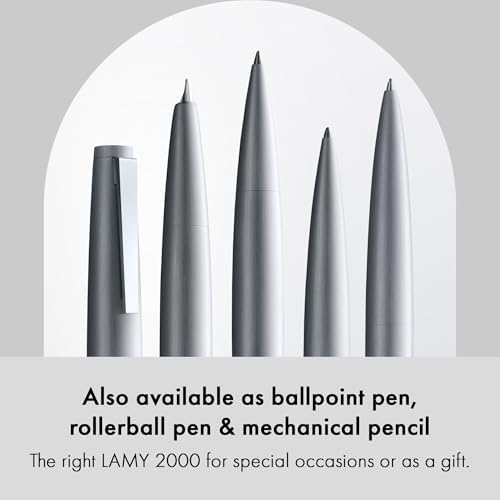 Lamy 2000 black - elegant Fountain Pen in robust fibreglass barrel - 14 ct. gold nib, partially platinum-plated - nib size B