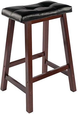 Winsome Mona Stool, 24", Antique Walnut