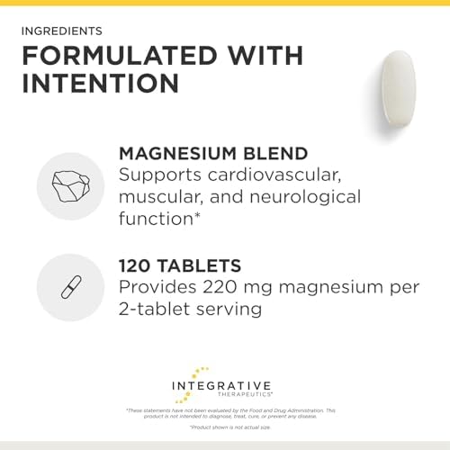 Integrative Therapeutics Magnesium Glycinate Plus - Cardiovascular Support Supplement* - Supports Brain & Muscular Function* - 120 Count (60 Servings)