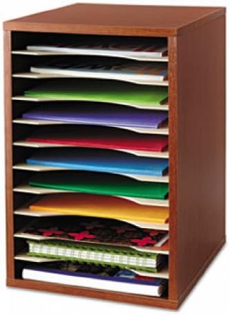 Wood Desktop Literature Sorter, 11 Sections 10 5/8 x 11 7/8 x 16, Cherry