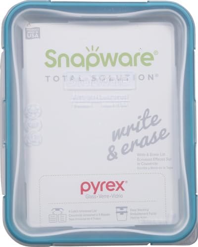 Snapware Snapware 6cup total solution rectangle food storage container glass, 9.3 Ounce (1112403) | Snapware glass container, 6‑cup size, BPA‑free lid, 4 locking tabs, microwave safe, freezer safe, dishwasher safe, 1112403