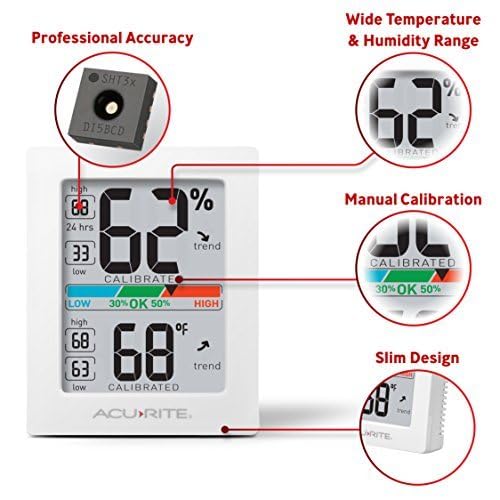 AcuRite Humidity Meter Hygrometer and Indoor Thermometer, Hygrometer