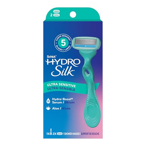 Schick Hydro Silk Ultra Sensitive Razor for Women | Womens Razor for Sensitive Skin, 5 Blade Razors for Women, Womens Razors for Shaving