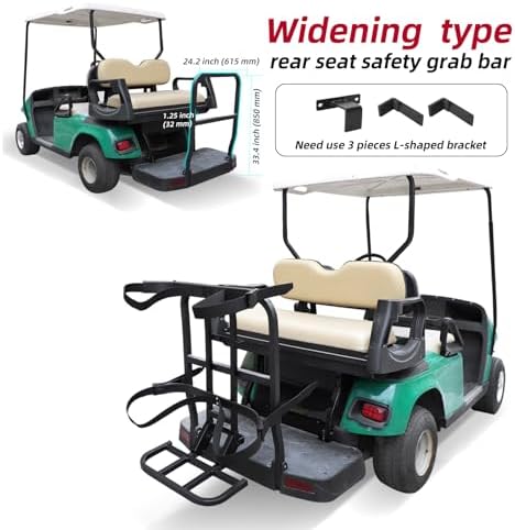 Roykaw Upgraded Golf Cart Rear Seat Bag Holder Universal Compatible with EZGO/Club Car/Yamaha, Golf Cart Rear Seat Bag Rack