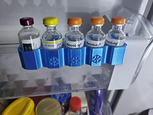 10ml Insulin Vial Holder for Refrigerator Door or Drawer – Fits Humalog, Novolog, Levemir, Tresiba, Fiasp, Vetsulin & More – Hygienic