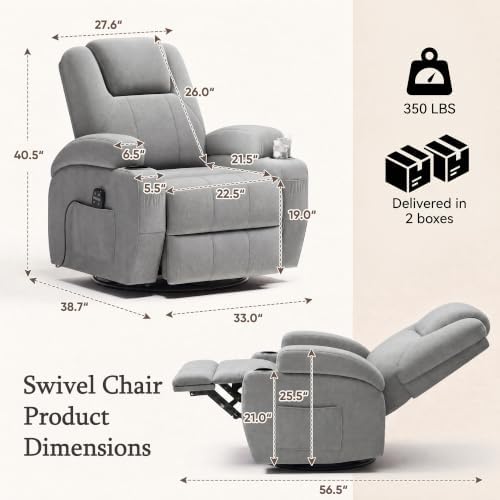 Flamaker Rocking Chair Recliner Chair with Massage, Rocking Chair Nursery