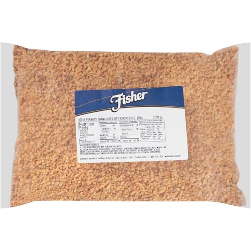 Fisher Granulated Peanuts Dry Roasted Unsalted, 5-Pound Packages (Pack of 1)