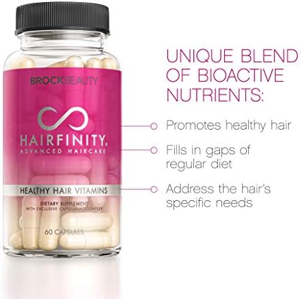 Hairfinity Hair Vitamins - Scientifically Formulated with Biotin, Amino Acids, and a Vitamin Supplement that Helps Support Hair Growth - Vegan - 60 Veggie Capsules (1 Month Supply)