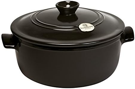Emile Henry Flame Round Stewpot Dutch Oven, 5.5 Quart, Burgundy