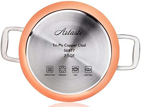 Artaste Rain Copper Clad Cookware (7.5 QT Stock Pot + Steamer)