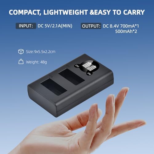 Batmax 2Packs LP-E17 Battery + LED Charger for Canon EOS Rebel SL2 SL3 T6i T6s T7i, EOS M5 M3 M6, M6 mark2