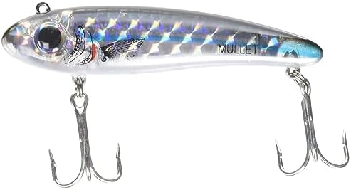 Bomber Lures Mullet Slow-Sinking Twitch / Walking Saltwater Fishing Lure - Excellent for Speckled Trout, Redfish, Stripers and More, 3 1/2 Inch, 5/8 Ounce