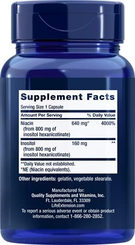 Life Extension No Flush Niacin, 100 Capsules (Pack of 2)