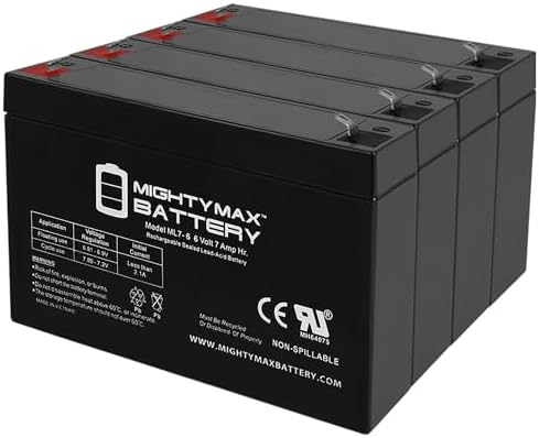Mighty Max Battery ML7-6 - 6 Volt 7 AH, F1 Terminal, Rechargeable SLA AGM Battery, Mighy Max Product